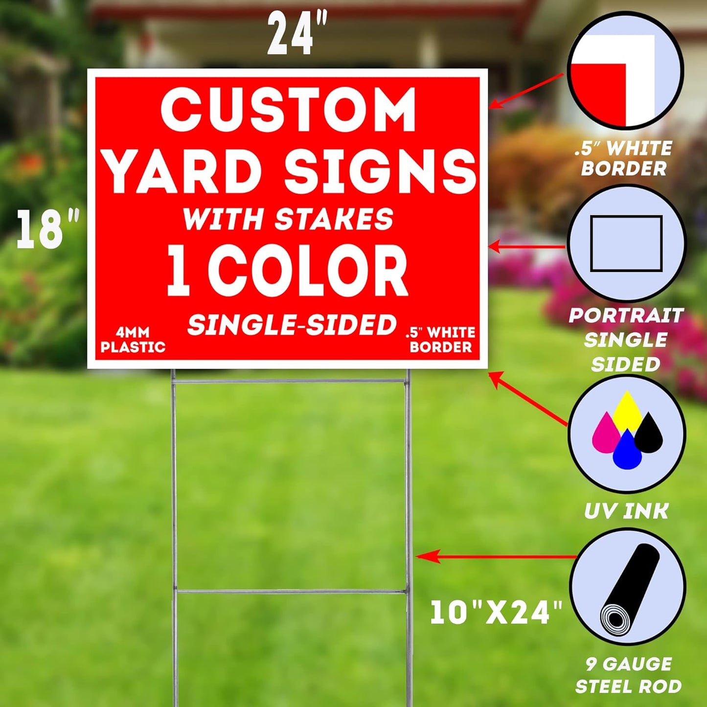 Single Sided Yard Signs Volume Discounts Available
