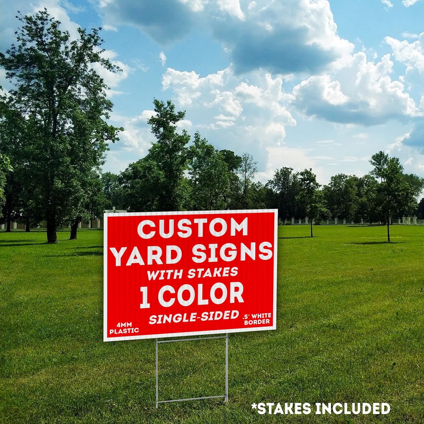 Single Sided Yard Signs Volume Discounts Available