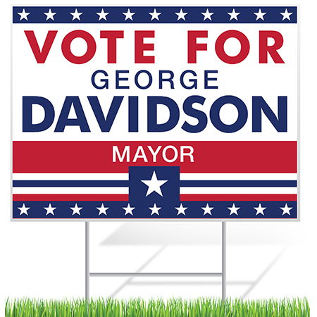 Political Yard Signs 24x18-Inches Corrugated Plastic With H Stakes Included Double Sided